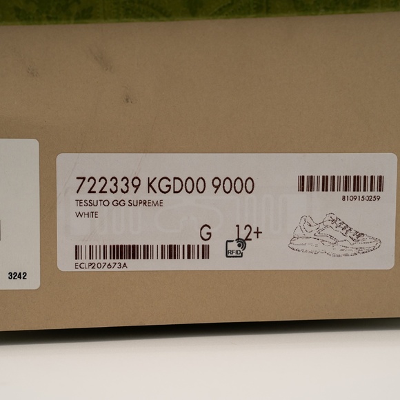 size 12.5G 13 US Gucci Rhyton White GG Print Sneakers Leather - Picture 13 of 13